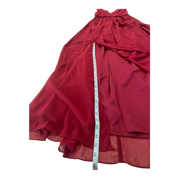 Sleeveless Draped Chiffon Maxi Dress Front Slit STYLE‎ 2894 Dessy Collection NEW - Picture 8 of 15